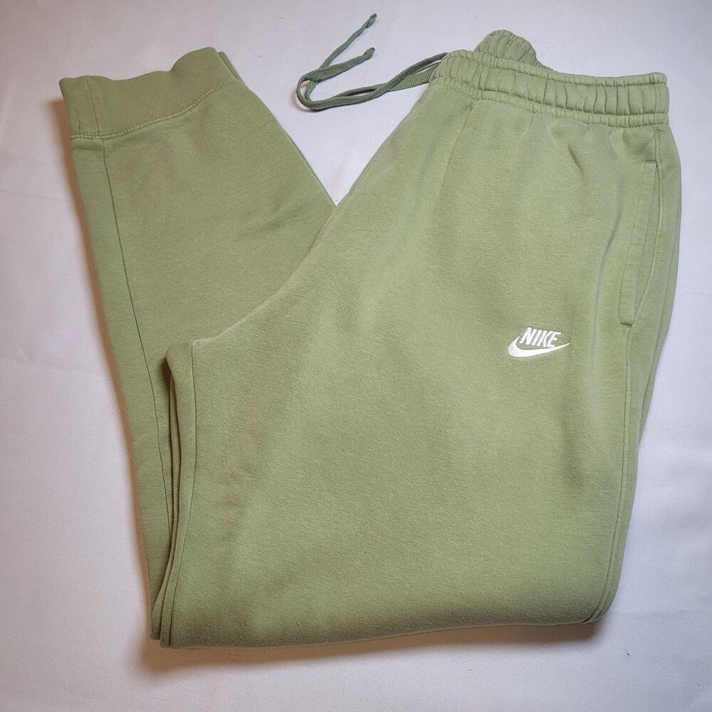 Nike Pants Mens XL Green Club Fleece Sweatpants Joggers Swoosh BV2671